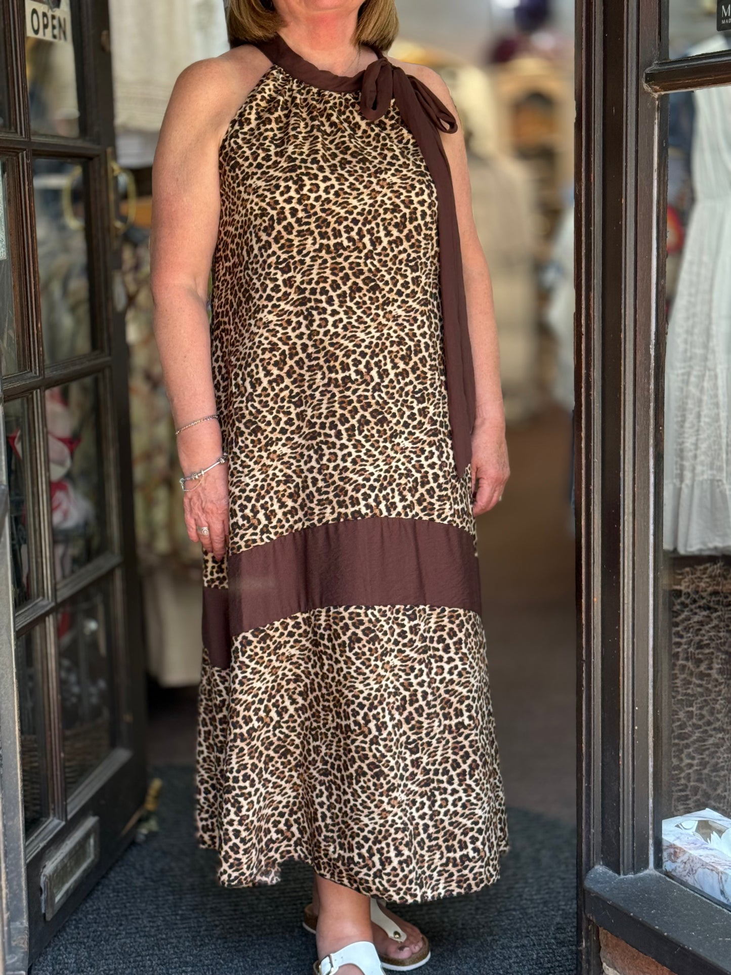 YASMIN - ANIMAL TIE NECK DRESS #SunshineSALE