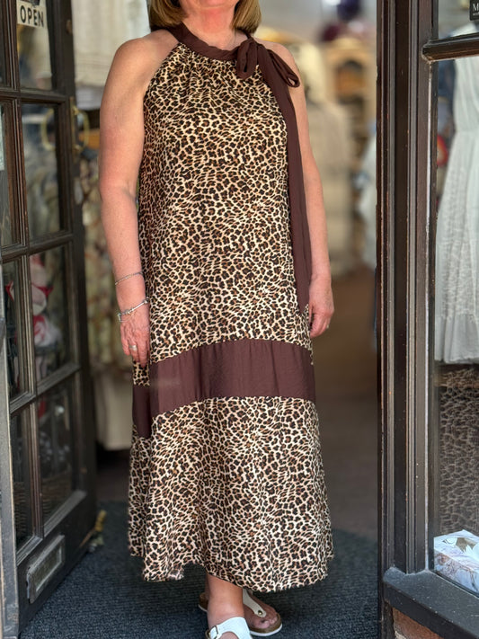 YASMIN - ANIMAL TIE NECK DRESS #SunshineSALE