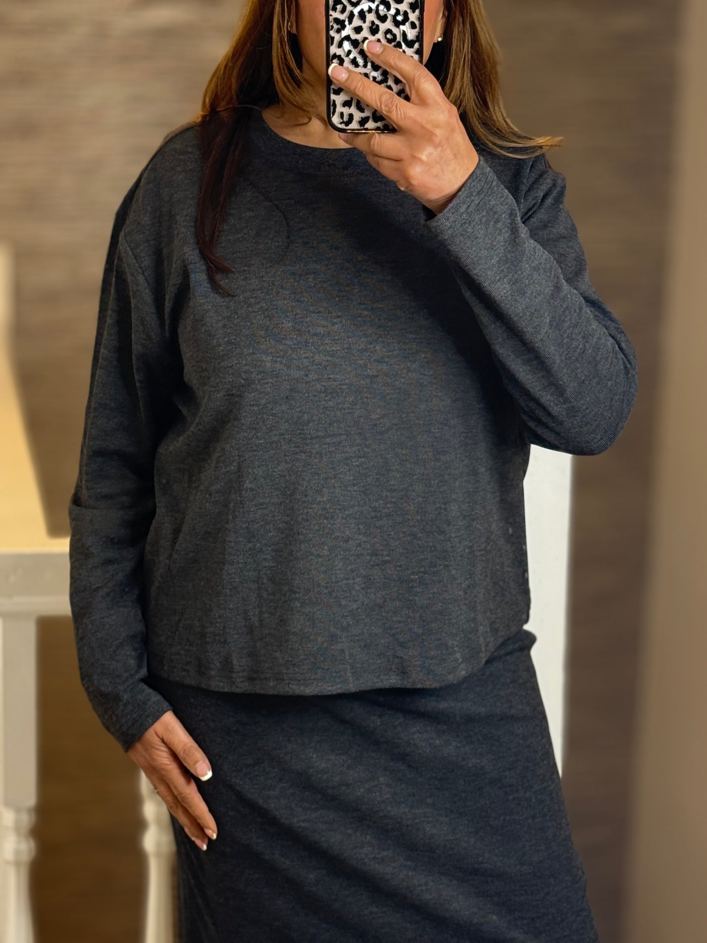 FRANSA -JADI CHARCOAL RIB CO-ORD-NOVEMBER BF 20% off