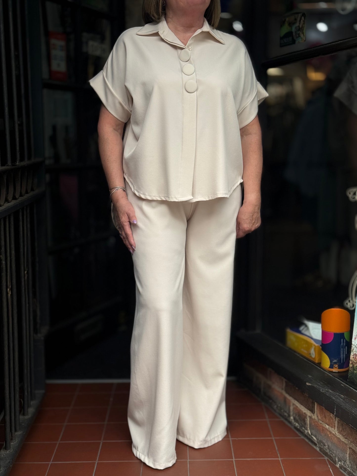 REMI-BUTTON DETAIL SHIRT CO-ORD SET #BankHoliday20%OFF