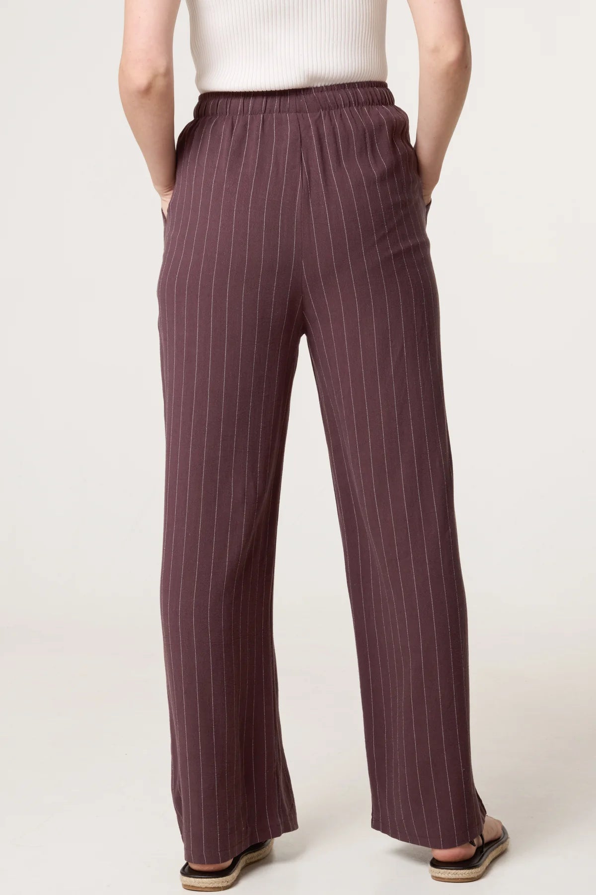 CAMILLA- PIN STRIPE LINEN BLEND