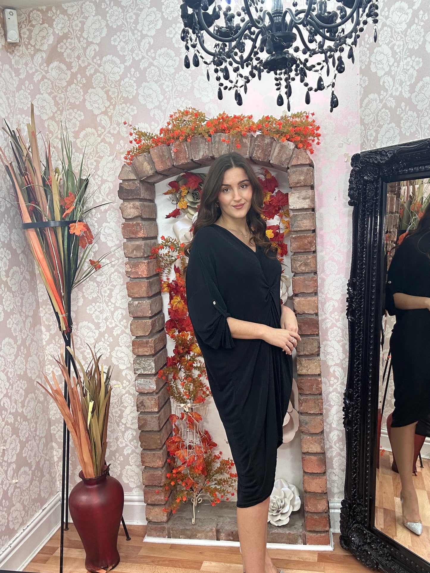 LARA SHIMMER KNOT FRONT DRESS-#PARTY SALE 50% OFF