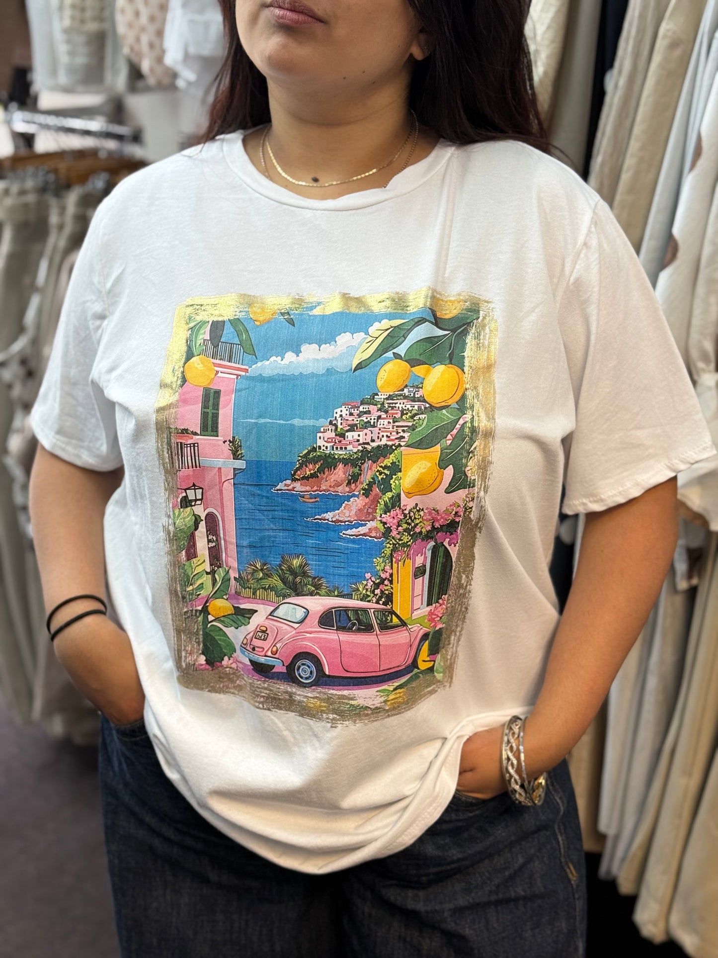 KAYLA- SLOGAN SUMMMER TEE-CURVE