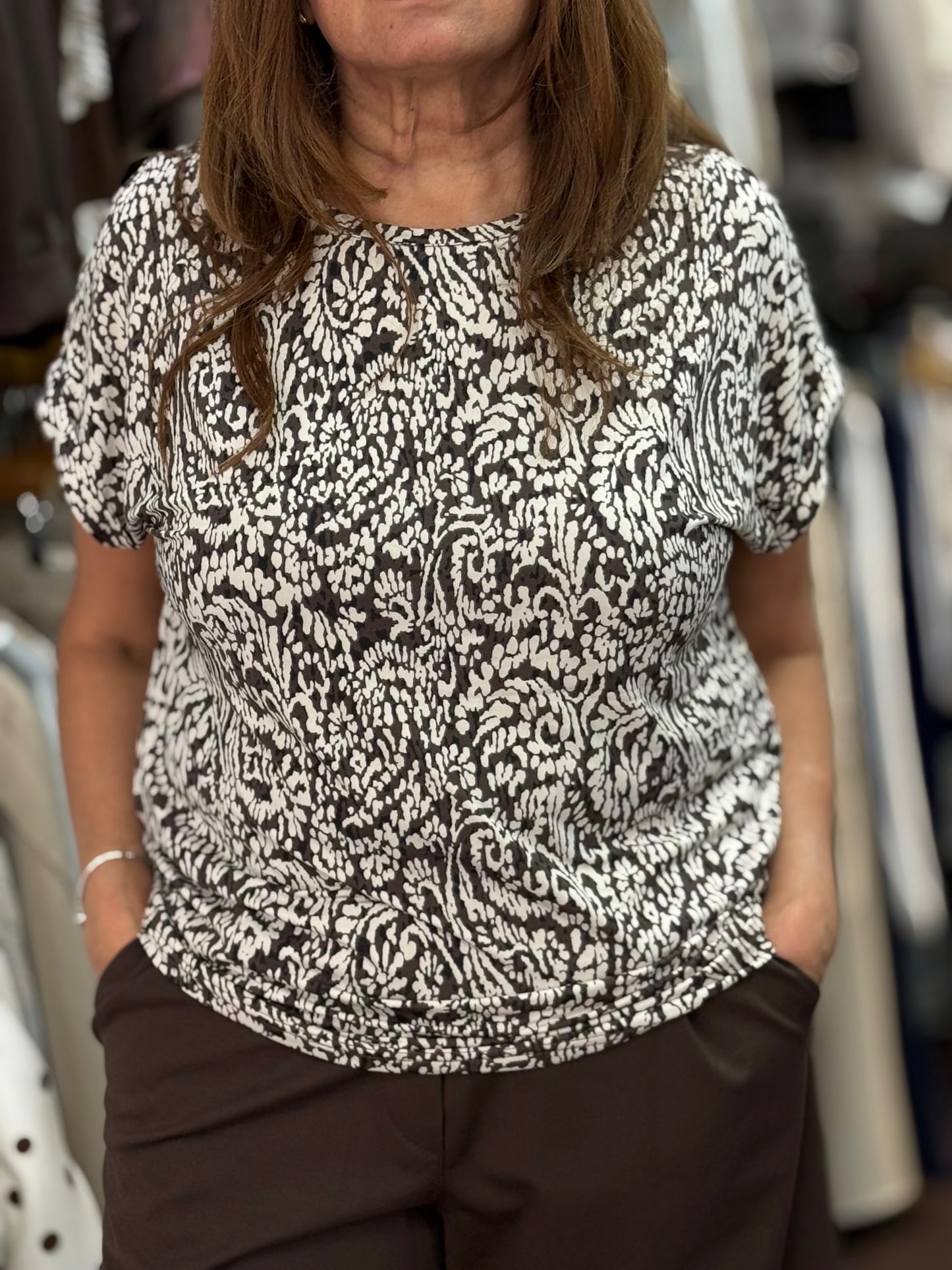 FRANSA- SILKY SEEN AURA TEE TOP