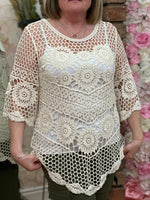 Load image into Gallery viewer, CROCHET V TUNIC TOP
