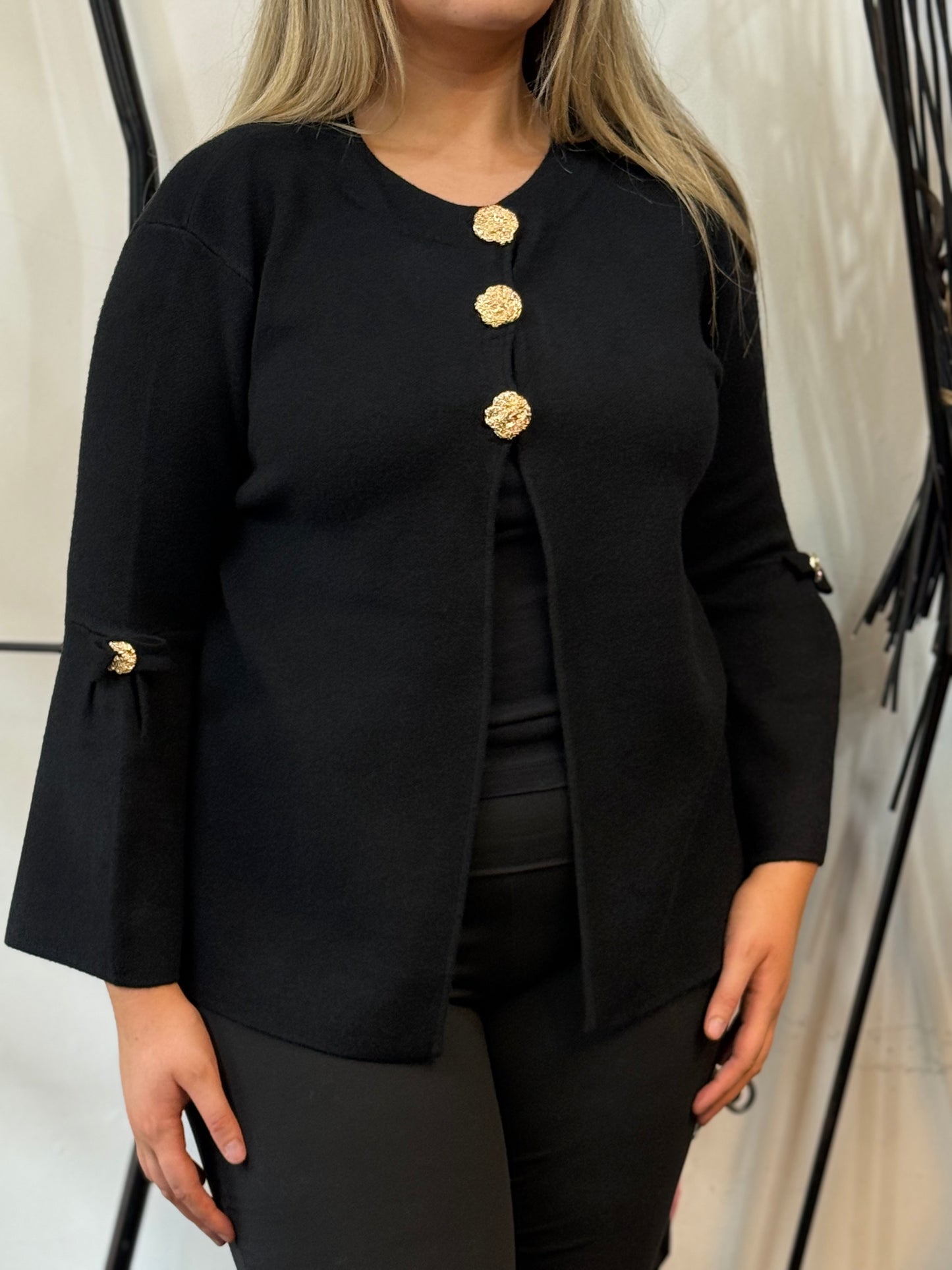 HALEY-GOLD BUTTON BOW CARDI -#BlackFridaySale - -🖤🖤 AUTO XTRA20% off @ Checkout