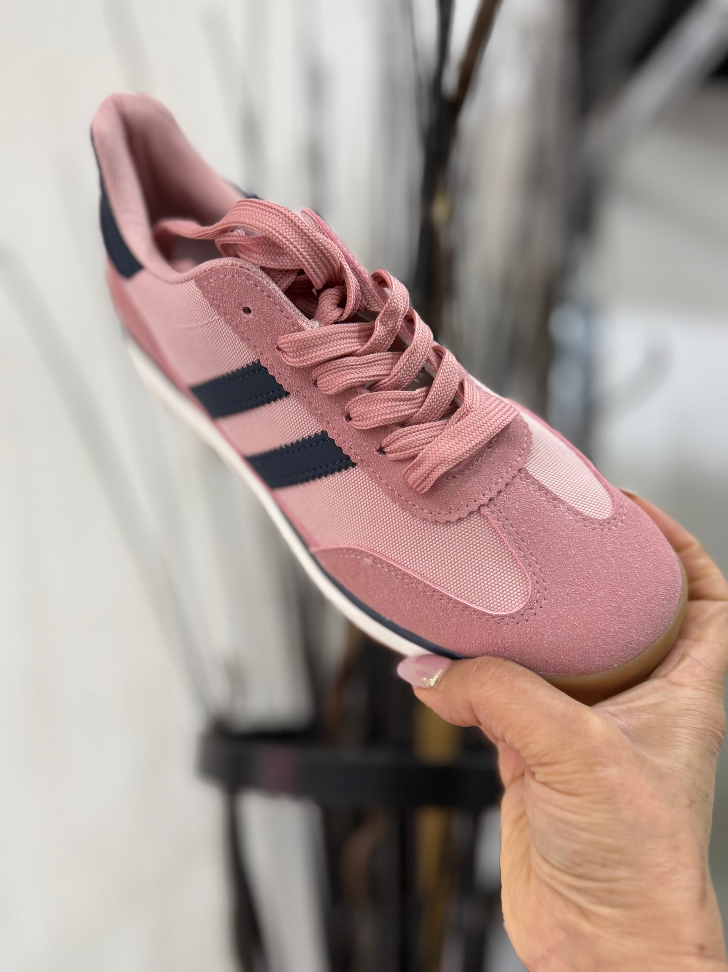 STELLA- PINK/NAVY LACE TRAINER : 🐣AutoEaster£5off@checkout