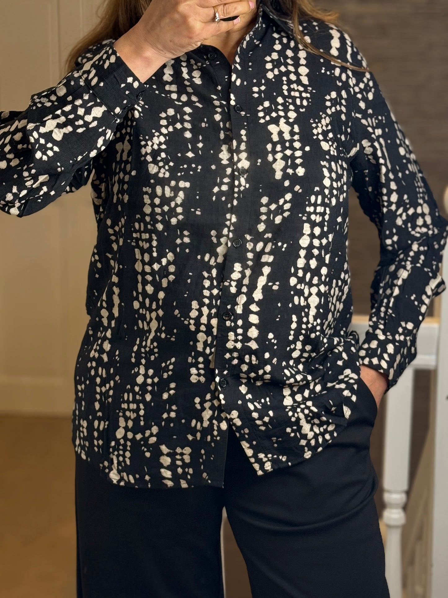 FRANSA-ARIANA DOT SPODGE SHIRT-#NOVEMBER BF20%