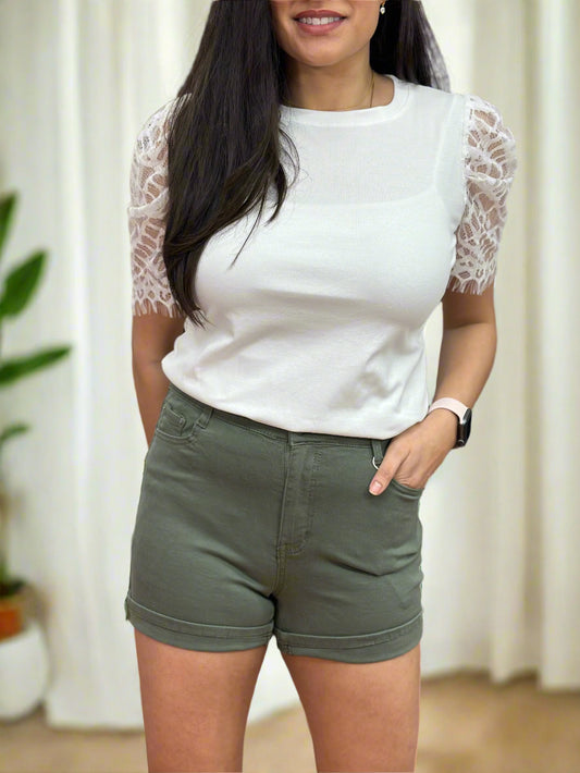 G-SMACK CANVA SHORTS- CARRIE - CURVE- #LAST 1 LEFT
