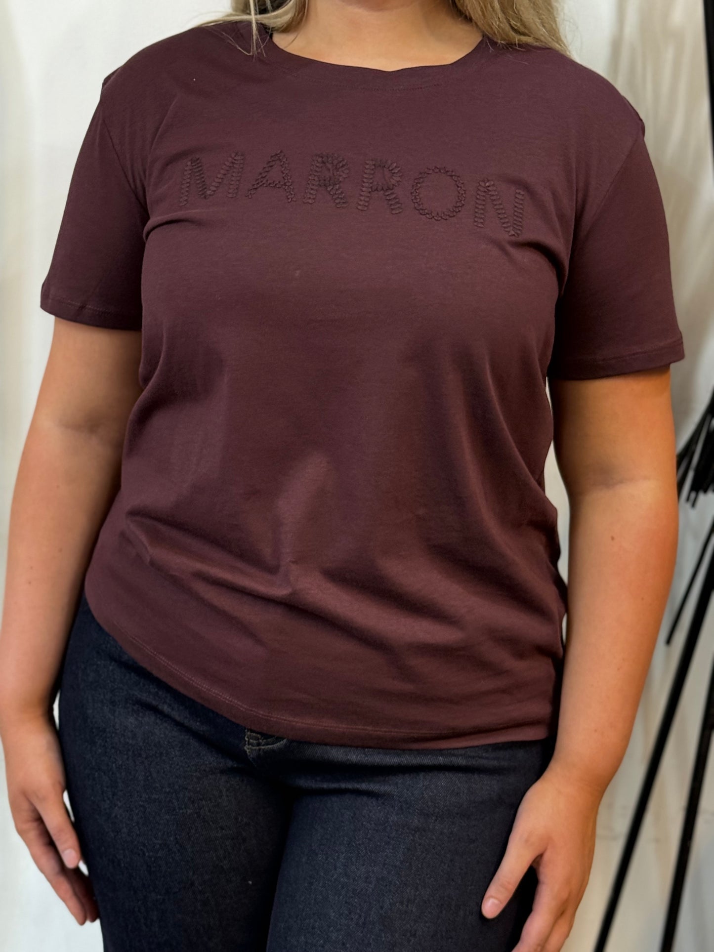 FRANSA- ROUGE-MARRON LOG0 TEE