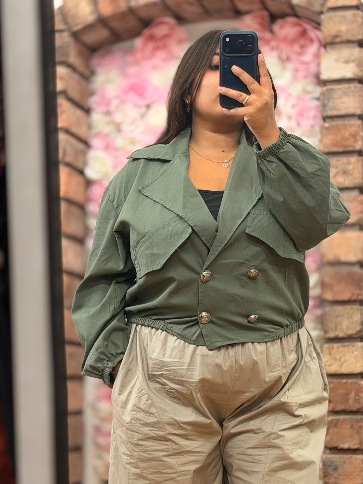 SAWYER-MILITARY TRENCH STYLE JACKET