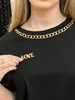 Load image into Gallery viewer, LOVE BADGE CHAIN TEE
