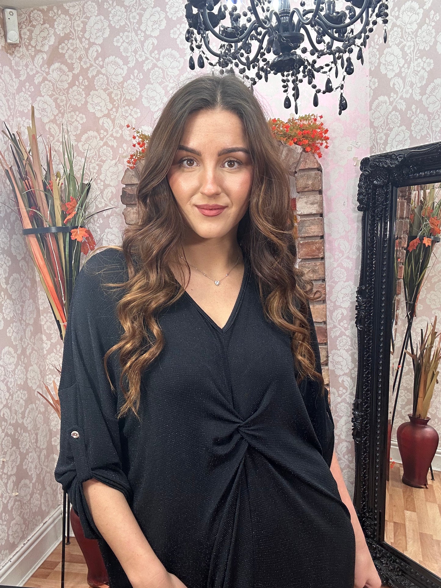 LARA SHIMMER KNOT FRONT DRESS-#PARTY SALE 50% OFF