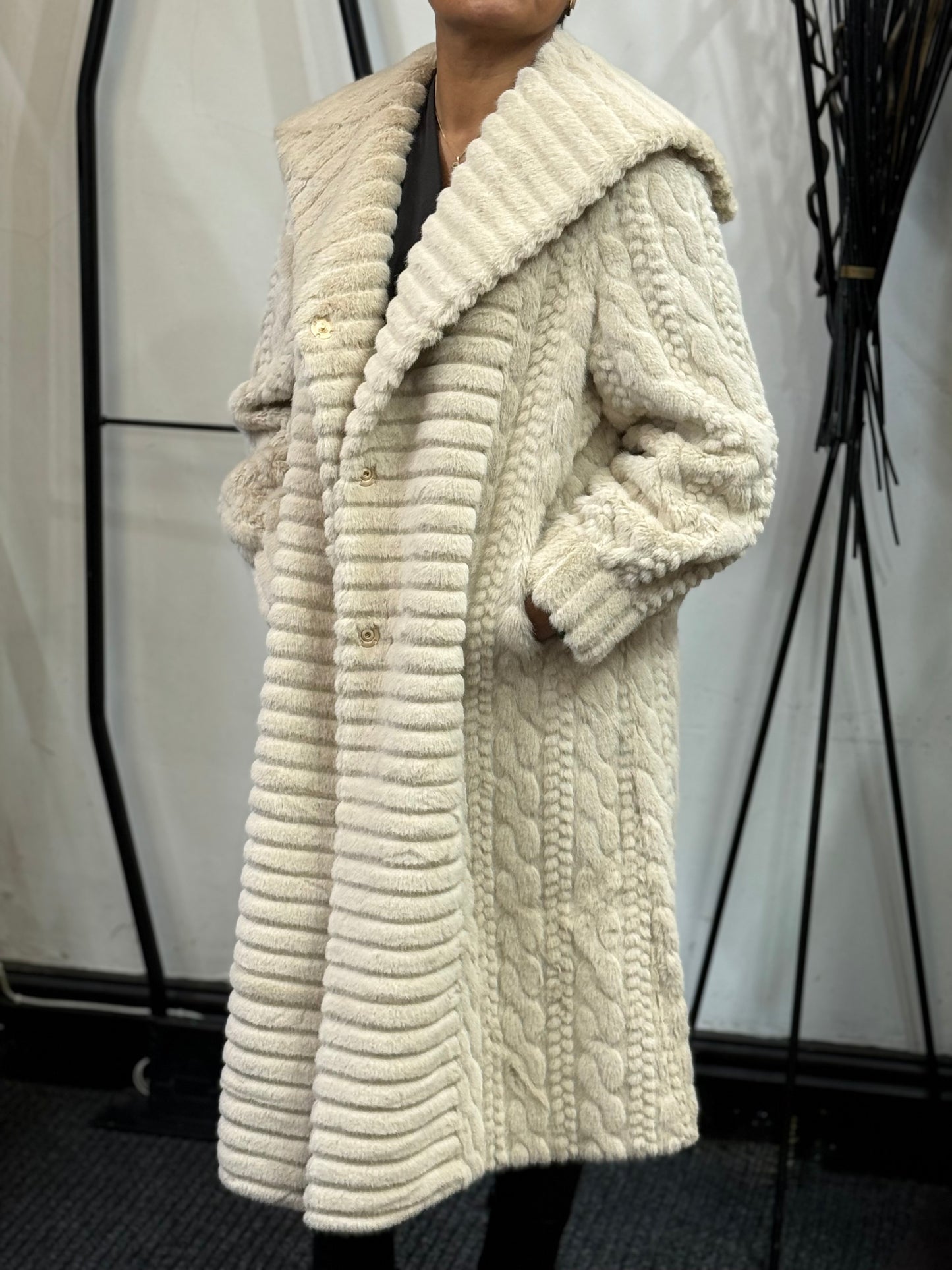 LUELLA-CABLE FAUX FUR COAT-