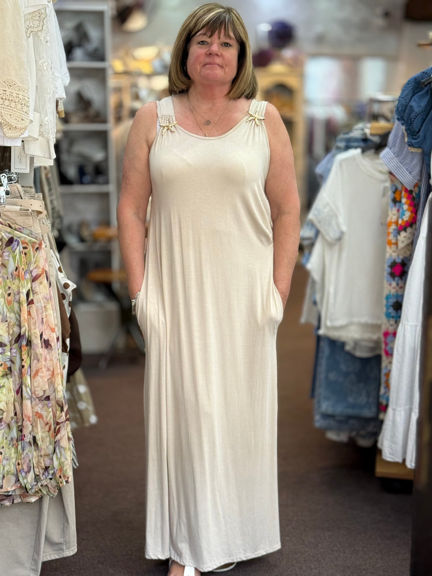 FIFI- STAR DETAIL PINTUCK DRESS #SunshineSALE