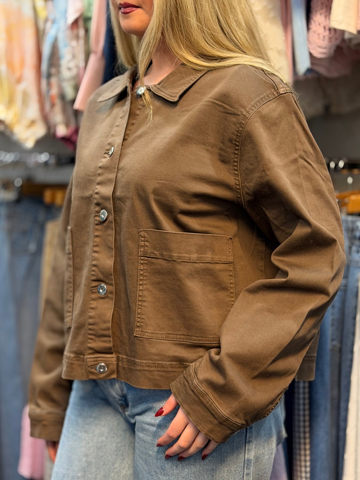 MASON-POCKET DETAIL BOX JACKET