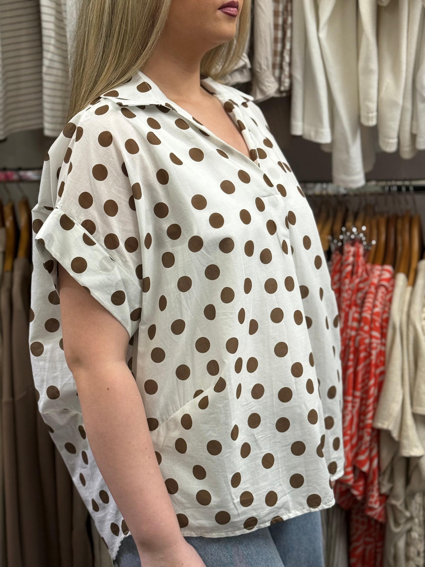OSCAR-SPOT PINTUCK SHIRT