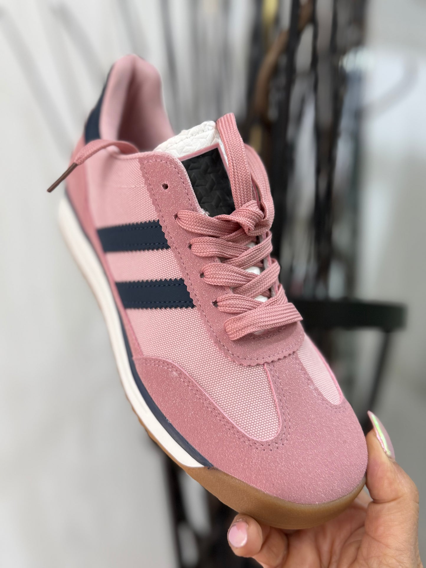 STELLA- PINK/NAVY LACE TRAINER : 🐣AutoEaster£5off@checkout