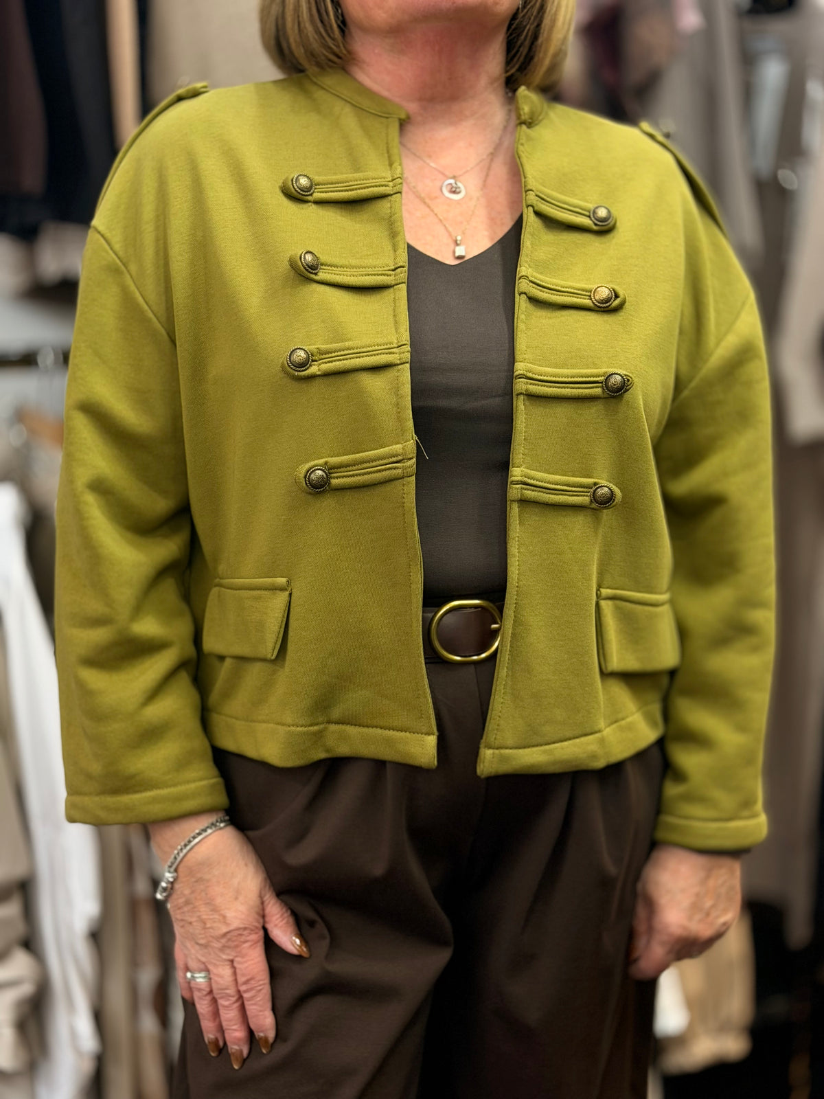 CLARA-JERSEY MILITARY JACKET