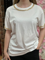 Load image into Gallery viewer, LOVE BADGE CHAIN TEE
