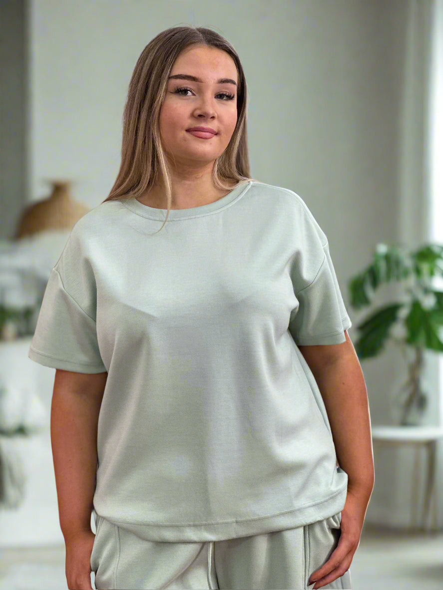 BYOUNG-PUSTI SCUBA SWEAT TEE TOP-CO-ORD -FLASH 25% OFF
