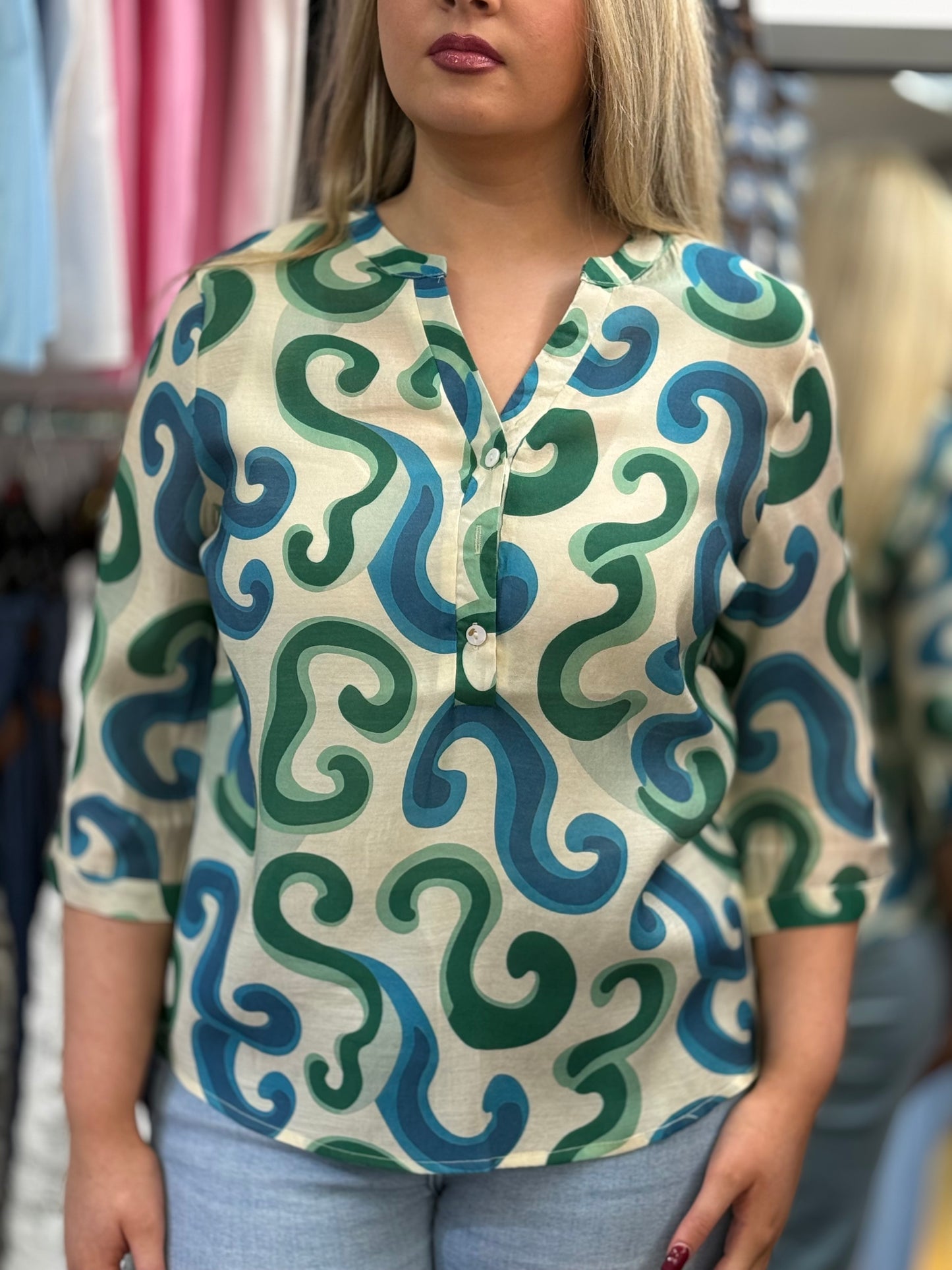 MISSY-FLORAL TUNIC GDAD COLLAR