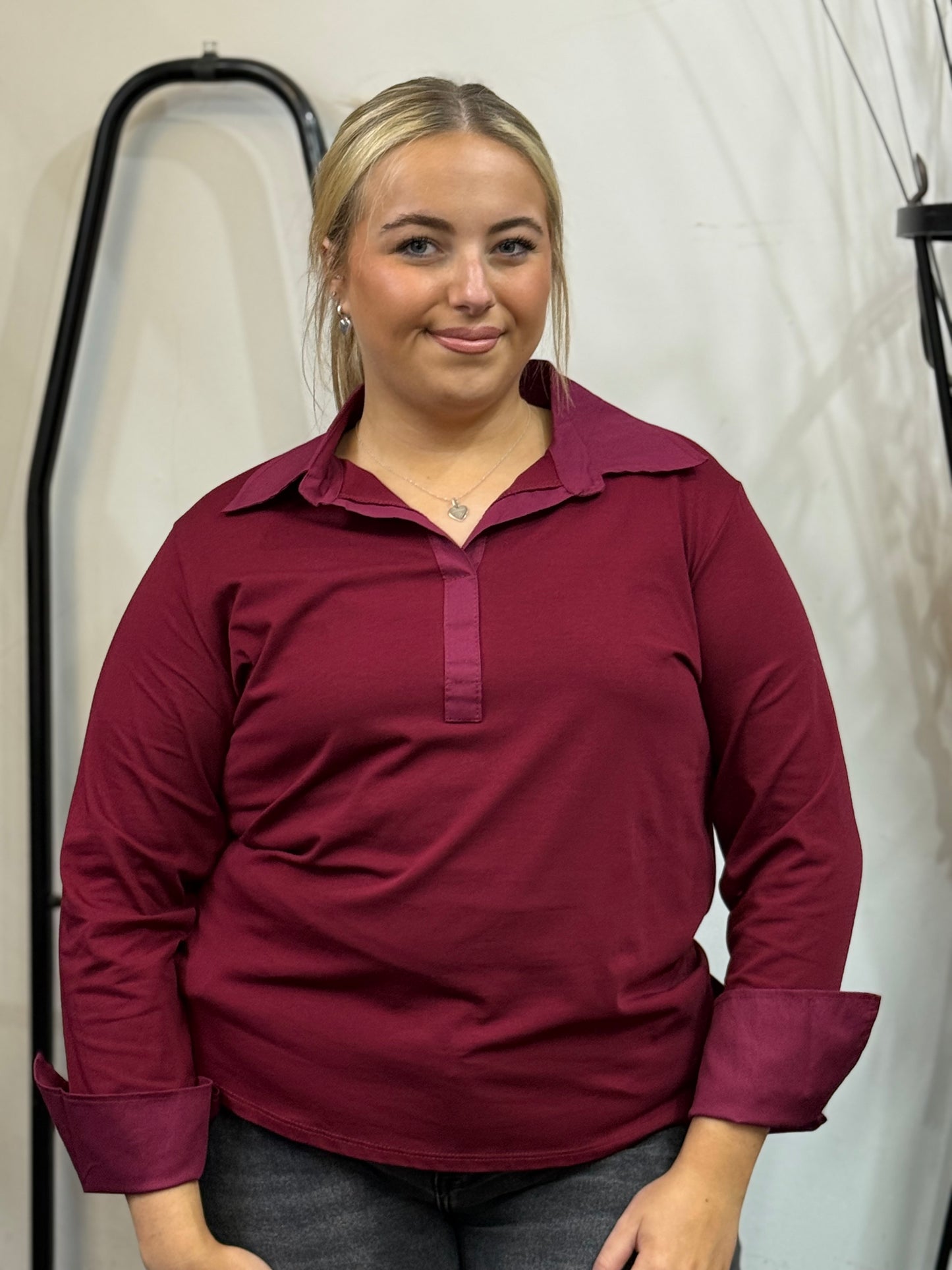 ADELE-LAYERING SHIRT TOP/CURVE