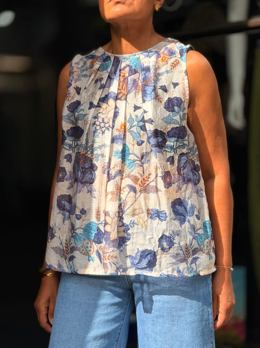 GINNY- PRINTED TENCEL TOP
