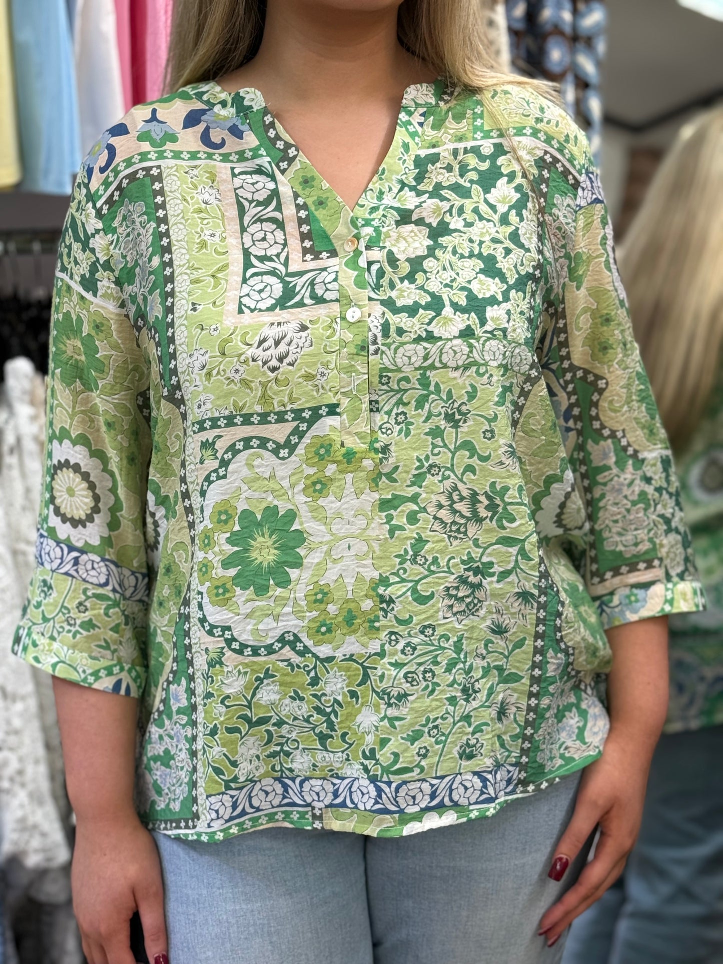 MISSY-FLORAL TUNIC GDAD COLLAR