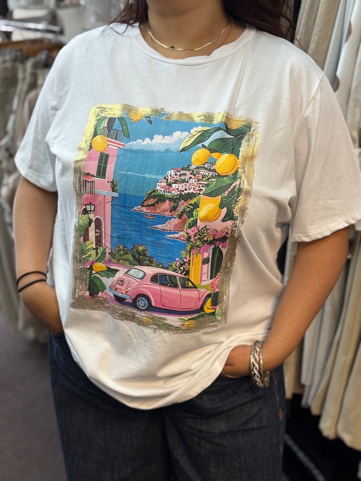 KAYLA- SLOGAN SUMMMER TEE-CURVE