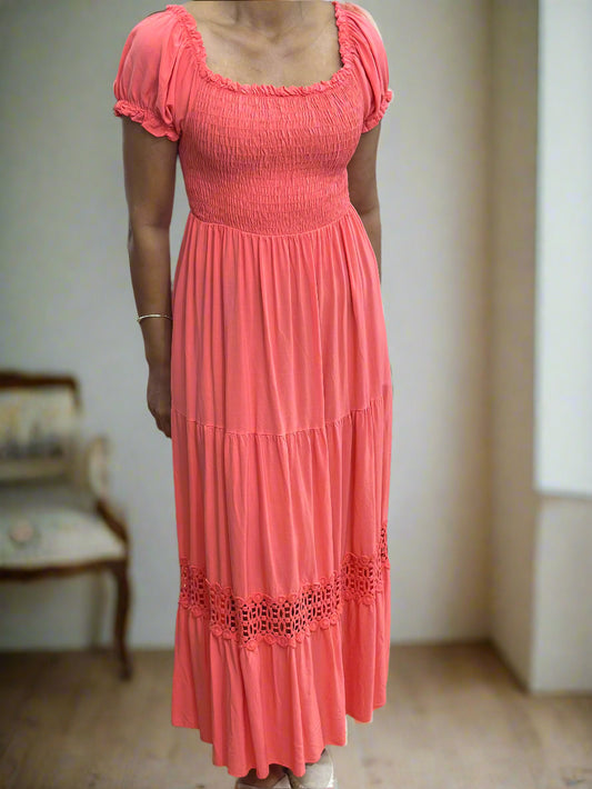 CLAIRE-BARDOT DRESS-CROCHET HEM- MAXI