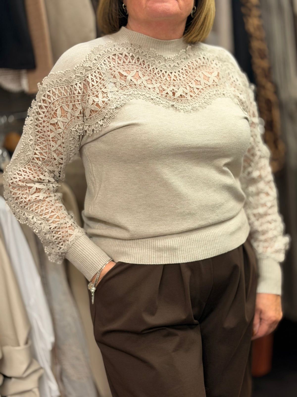 BLAKE- CROCHET DETAIL KNIT JUMPER