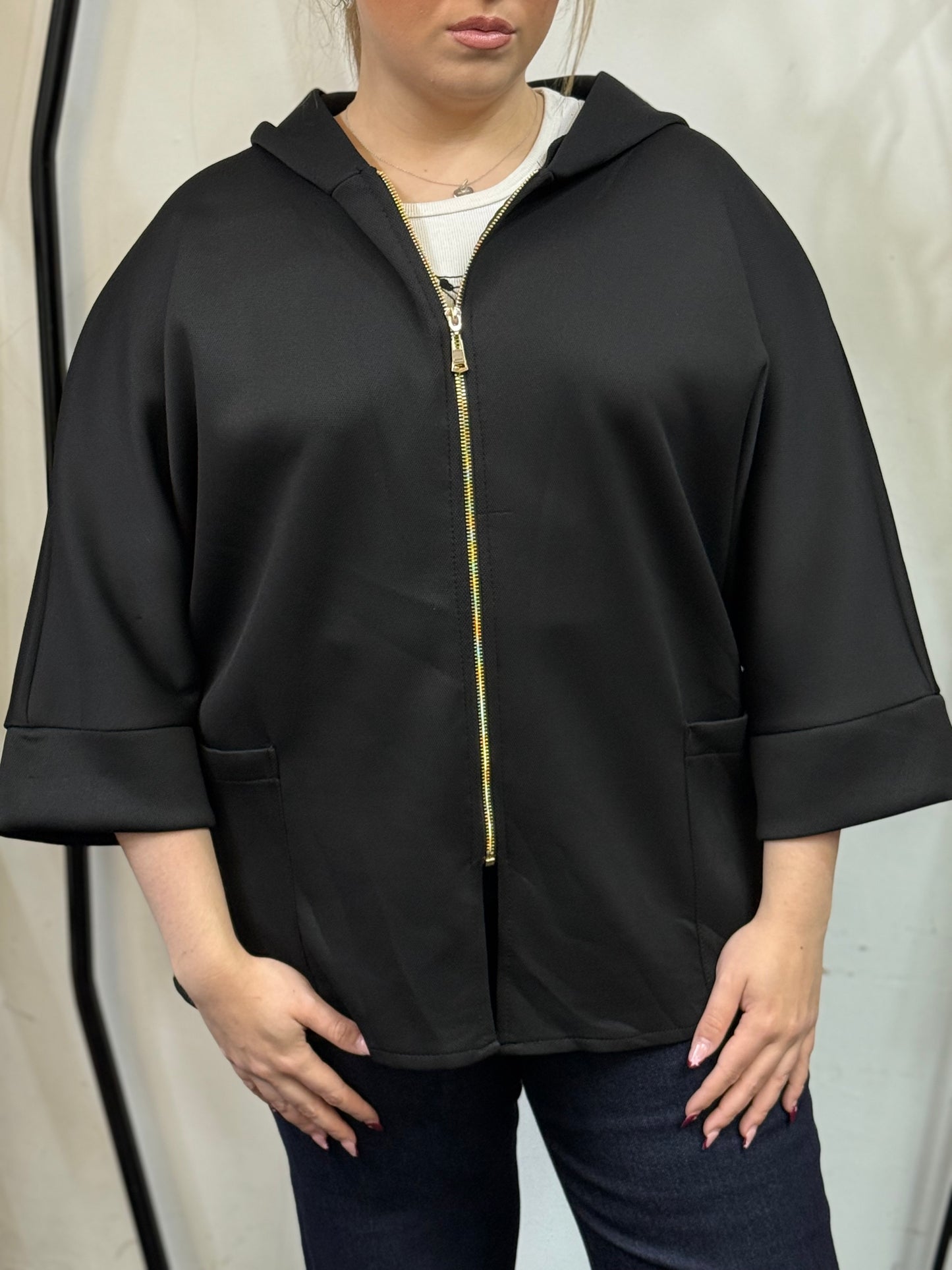 CARY- GOLD ZIP HOODY JACKET