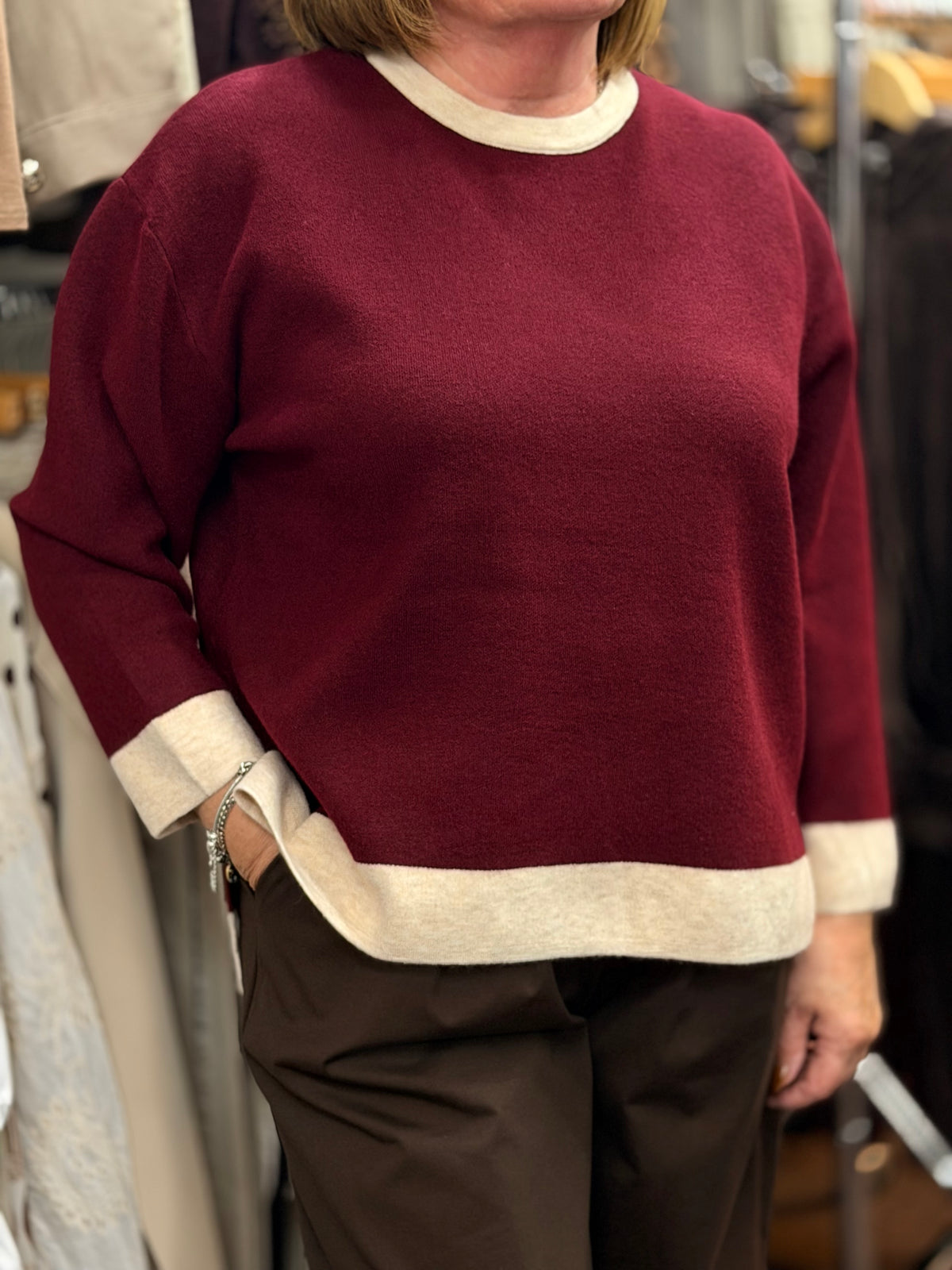 AIDEN- PREMUIM KNIT CONTRAST TRIM  JUMPER