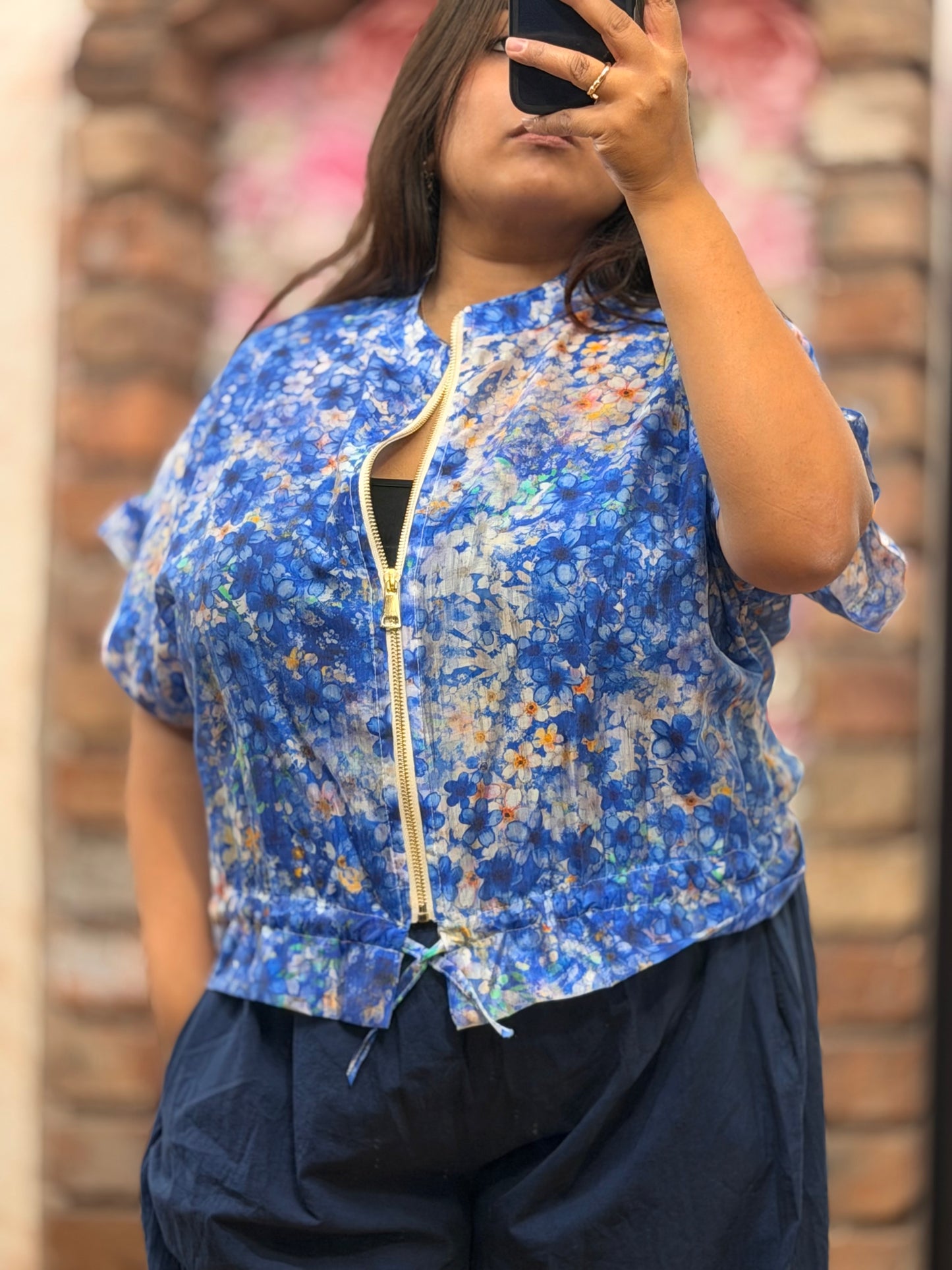 BARI-HARRIET S/SLV FLORAL BLOUSON JACKET