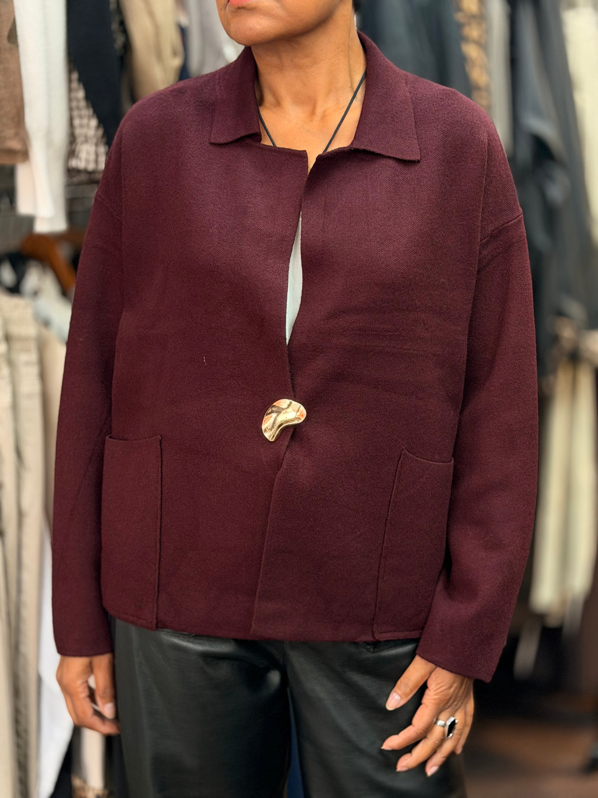 CARRIE-ONE BTN FINE KNIT JACKET