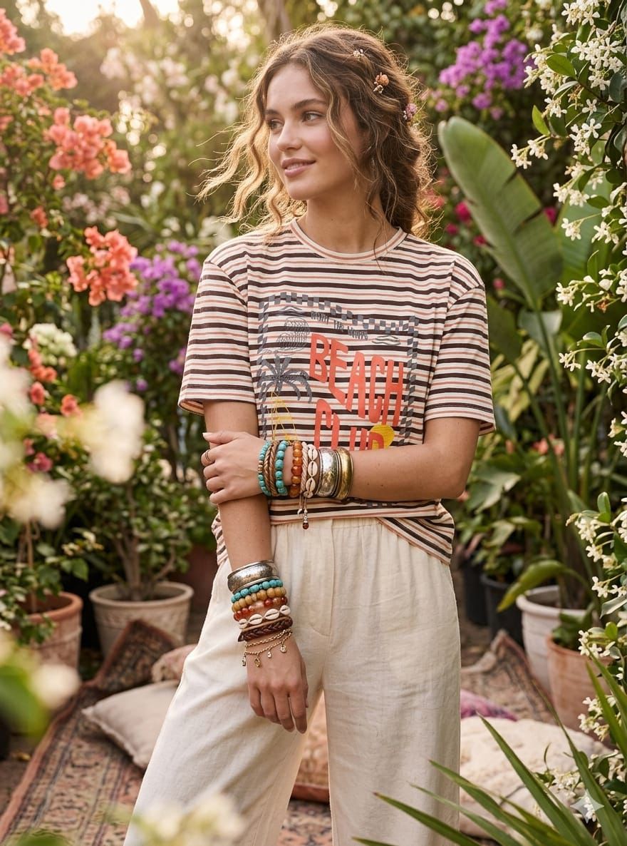 BEACH CLUB-RICA STRIPE TEE #SunshineSALE