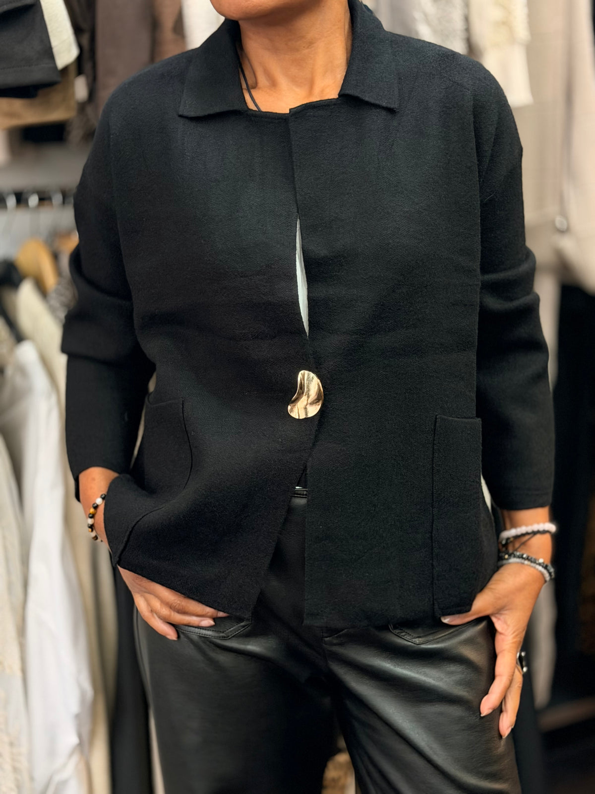 CARRIE-ONE BTN FINE KNIT JACKET