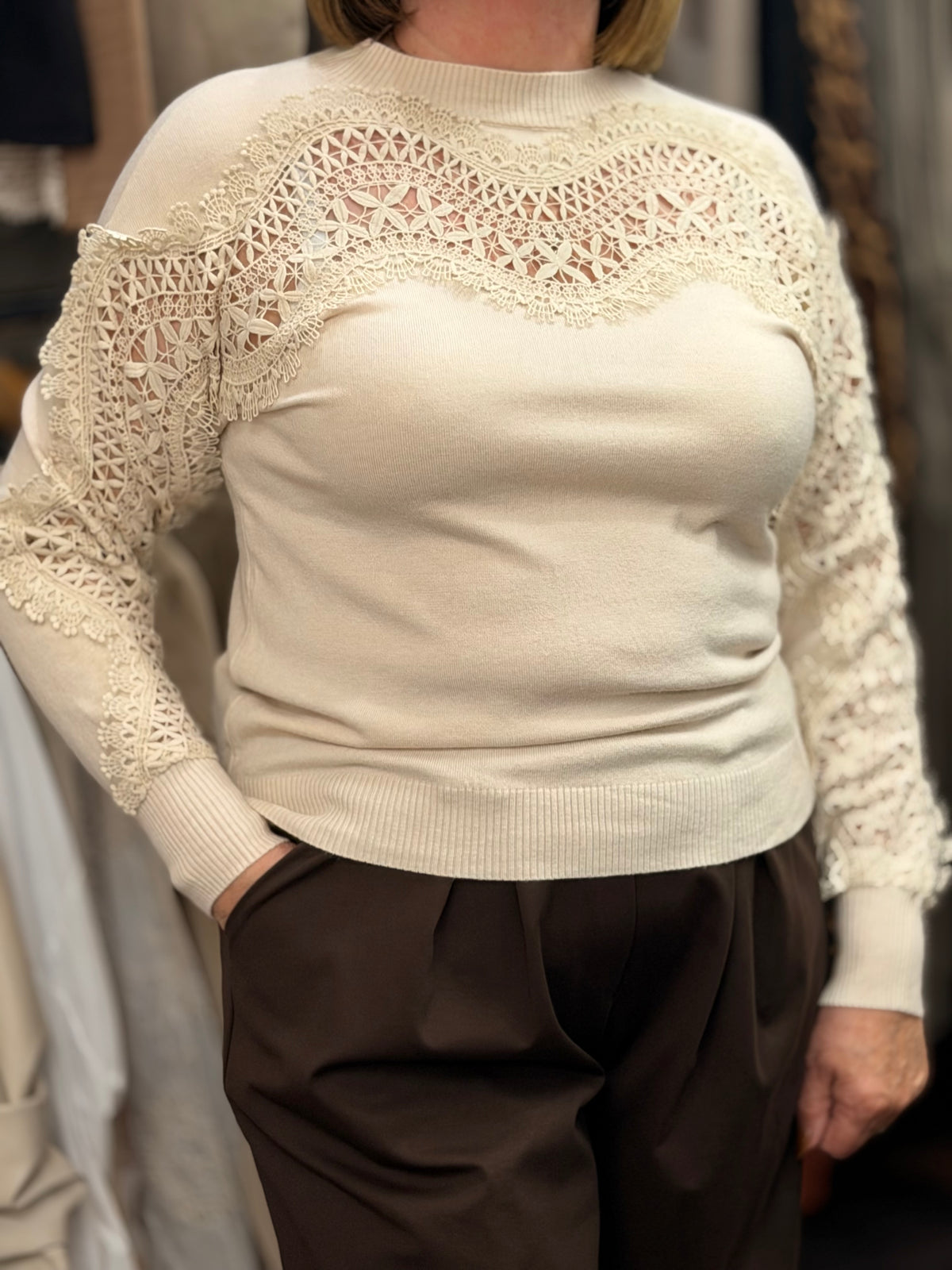 BLAKE- CROCHET DETAIL KNIT JUMPER