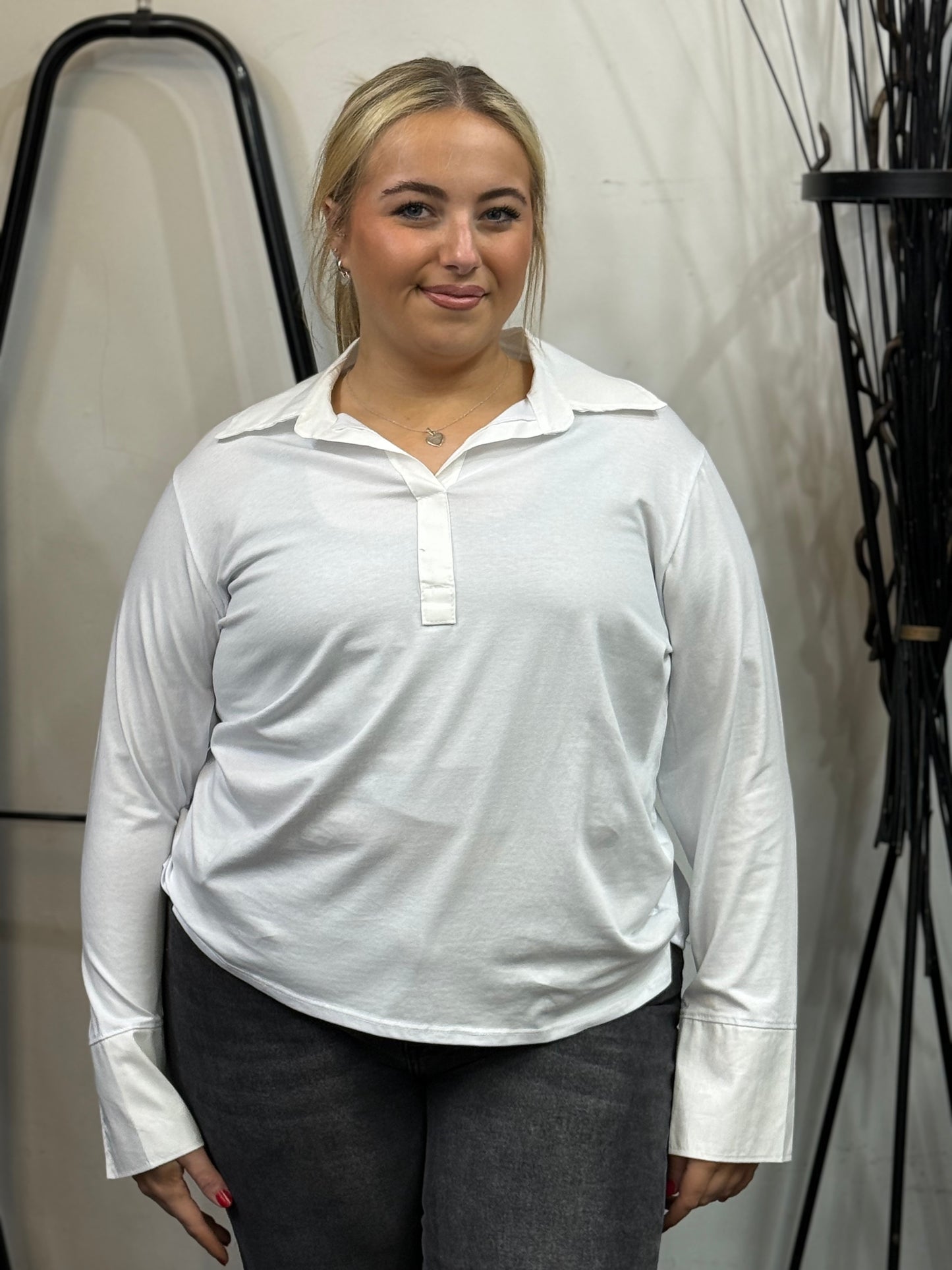 ADELE-LAYERING SHIRT TOP/CURVE