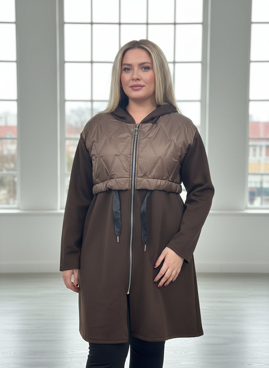 LENNIE- QUILT PANEL HOODY PULL IN JACKET-#BlackFridaySale- -🖤🖤 AUTO XTRA20% off @ Checkout