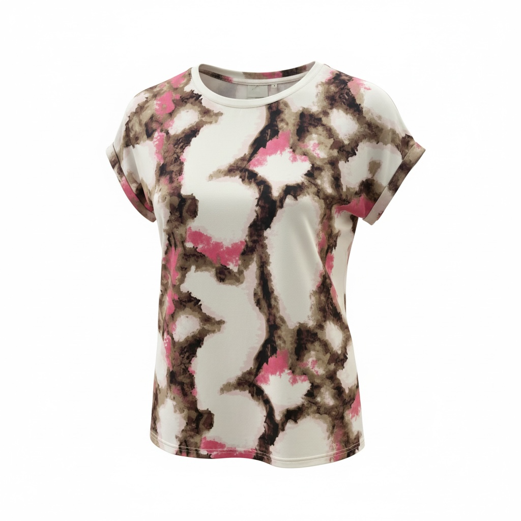 FRANSA- SEEN PINK/BEIGE SPLODGE TEE