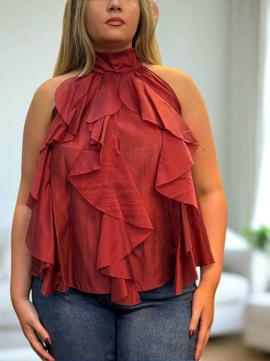 ROSA - CUTAWAY FRILL FRONT TOP