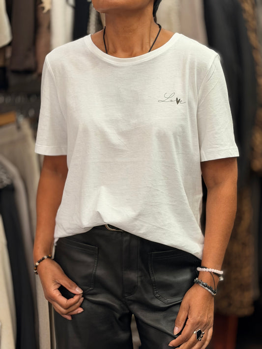 FRANSA- INDRA WHITE LOVE TEE