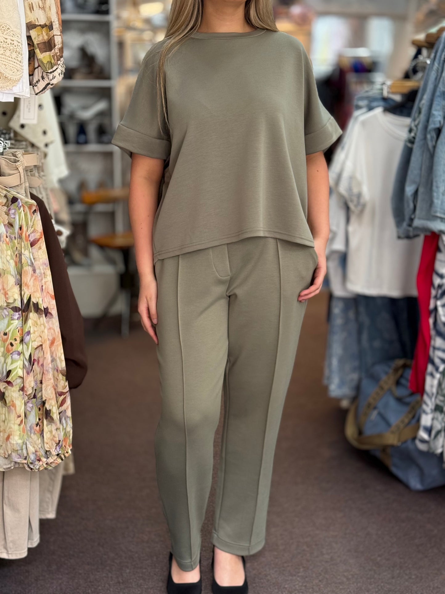 BYOUNG-PUSTI SUIT PANTS- CO ORD- Sage