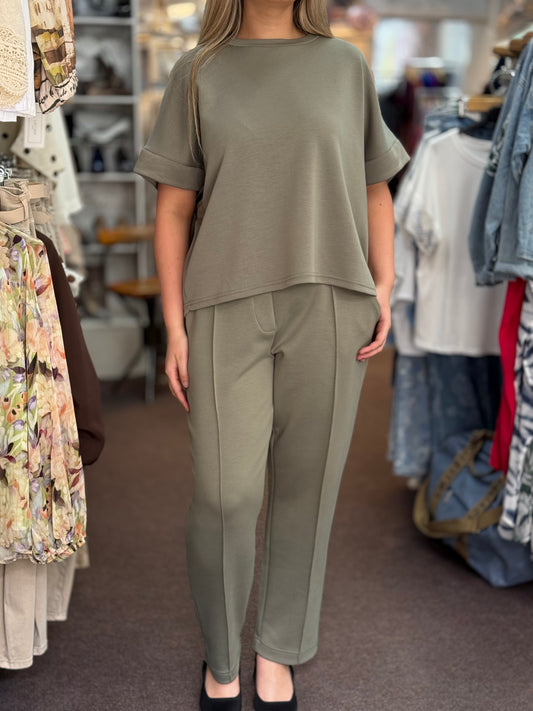 BYOUNG-PUSTI SUIT PANTS- CO ORD- Sage
