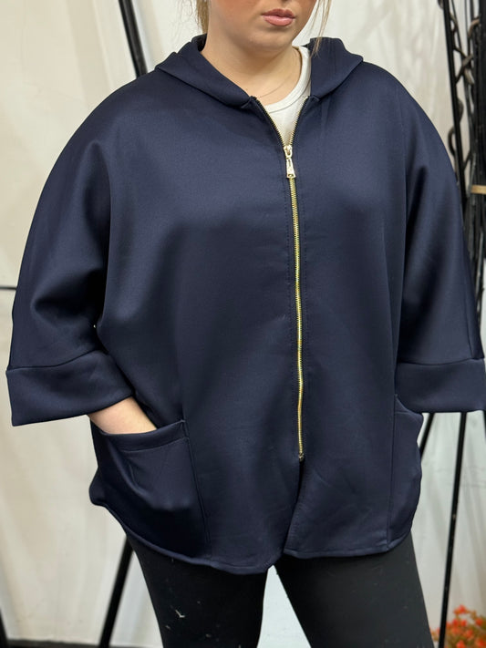 CARY- GOLD ZIP HOODY JACKET