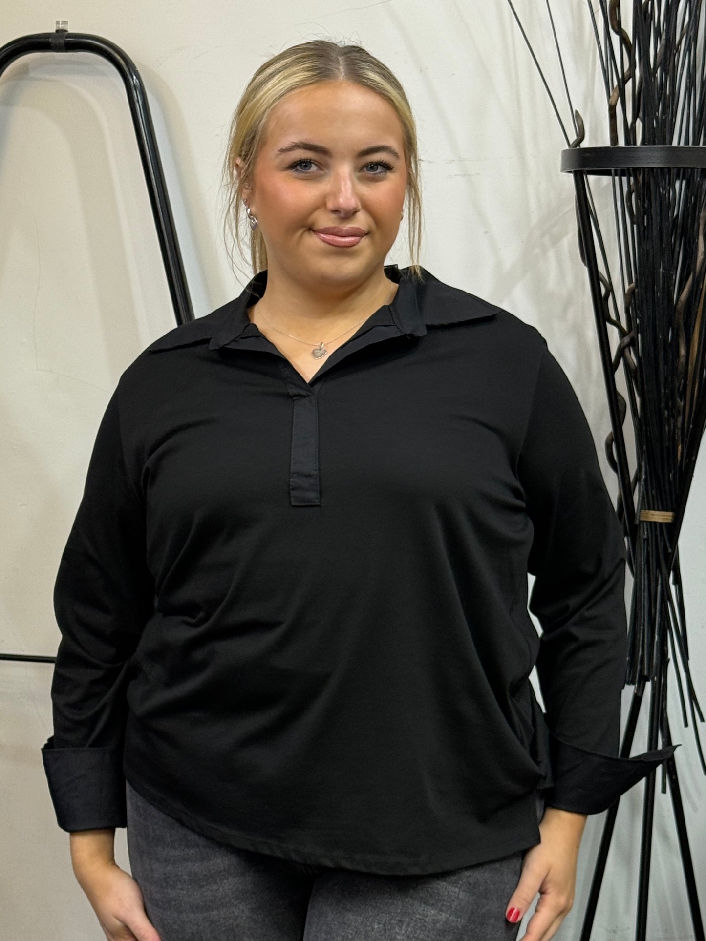 ADELE-LAYERING SHIRT TOP/CURVE