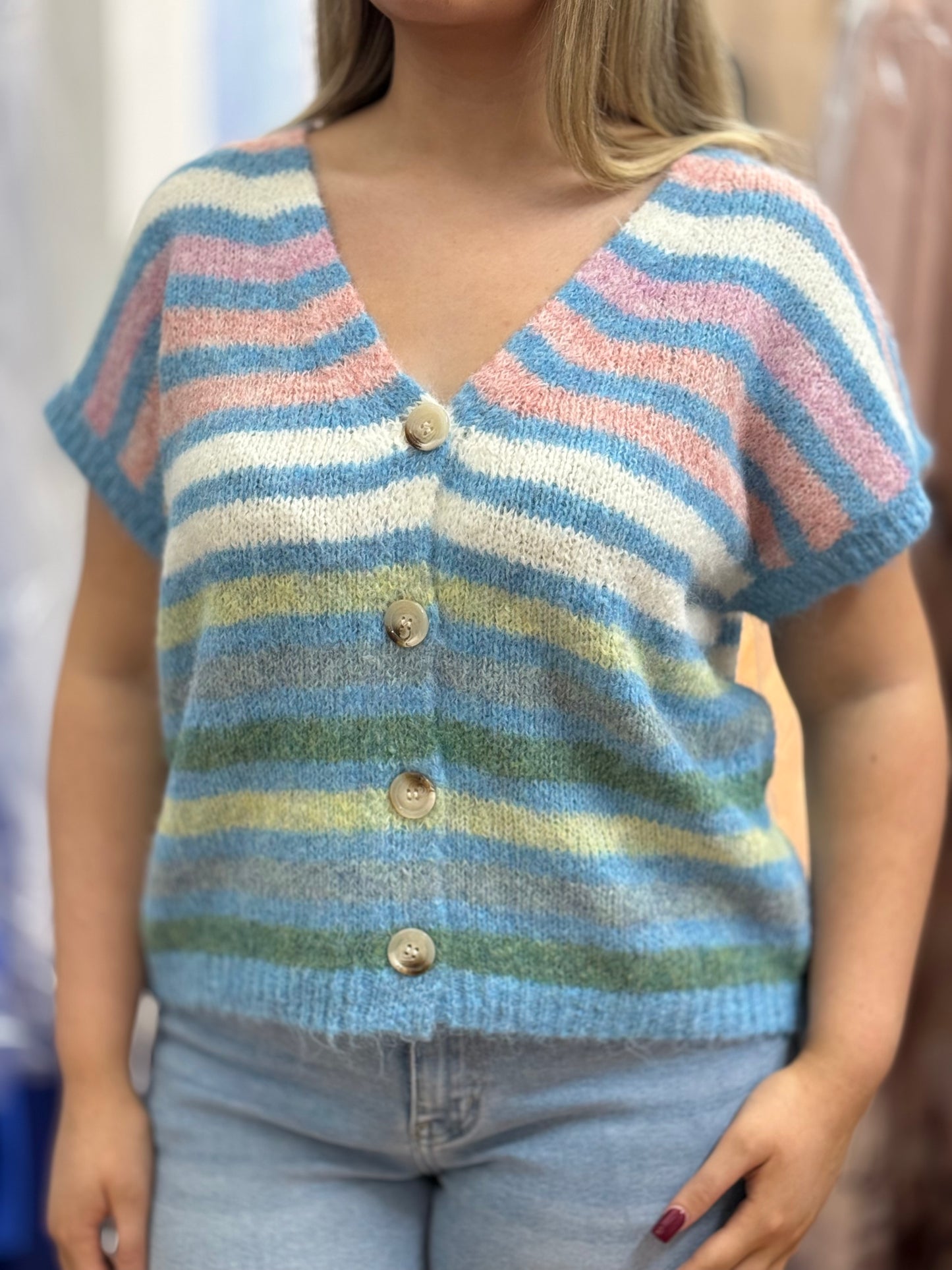 ZARA- STRIPE KNITTED W/COAT