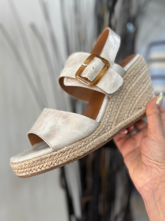 LUNAR- ROCHESTER WEDGE SANDAL-MET  AUTO15% off @checkout